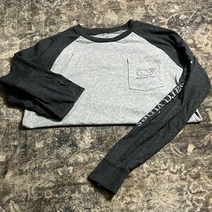 Vineyard Vines Kids Two-Tone Gray Long Sleeve Tee